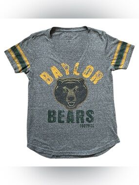 Baylor Bears Rhinestone Football Tee Gray V Neck Game Day Shirt Women’s M Games